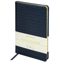 Еженедельник датированный 2026 А5 145х215 мм, BRAUBERG 'Comodo', под кожу, темно-синий, 117167