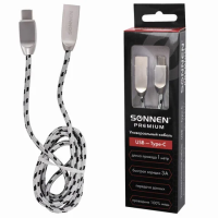 Кабель USB 2.0 Sonnen Premium 1м, передача данных и быстрая зарядка