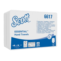 Бумажные полотенца Kimberly-Clark Scott Essential 6617, листовые, белые, Z укладка, 340шт, 1 слой