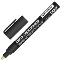 Маркер меловой CHALK LIQUID MARKER, ЧЕРНЫЙ, 3 мм, стираемый, BRAUBERG 'CHALK', 152600