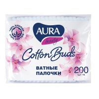 Ватные палочки Aura Beauty 200шт, в пакете