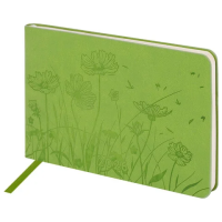 Еженедельник датированный 2026 МАЛЫЙ ФОРМАТ 105х160 мм, А6, BRAUBERG 'Imprint', тиснение, зеленый, 1