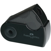Точилка пластиковая Faber-Castell 'Sleeve Mini' 1 отверстие, контейнер, черная