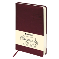 Ежедневник датированный 2026 А5 138x213 мм, BRAUBERG 'Imperial', под кожу, бордо, 117060