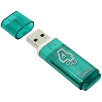 Память Smart Buy 'Glossy'   4GB, USB 2.0 Flash Drive, зеленый