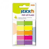 Клейкие закладки пластиковые Stick'n 50х12мм, 50х38мм, 4 цвета по 40 листов