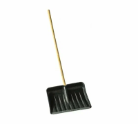 Лопата для снега 51.2х40.8см, пластиквая, деревянный черенок