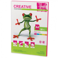 Цветная бумага для принтера Creative Color малиновая, неон, А4, 50 листов