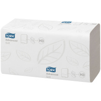 Бумажные полотенца Tork Advanced H3 290184 23х23см двухслойное 200шт, листовое, белое