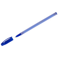 Шариковая ручка Luxor Stripes синяя, 0.55мм, сине-белый корпус