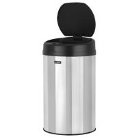 Ведро для мусора СЕНСОРНОЕ 30л нержавеющая сталь, черная матовая крышка, питание от 4-х батареек AA