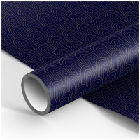 Упаковочная бумага глянц. 70*100см, MESHU 'Dark blue', 90г/м2