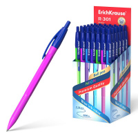 Ручка шариковая  ErichKrause R-301 Neon Matic 0.7, автомат, синяя
