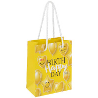 Пакет подарочный Золотая Сказка Happy Birthday, 11.4x6.4x14.6см, желтый