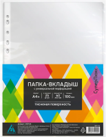 Файл-вкладыш А4+ Бюрократ СуперЛюкс тисненый, 100 мкм, 25шт/уп