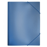Пластиковая папка на резинке Бюрократ синяя, A4, PR05blue