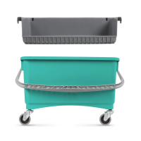 Ведро для мытья окон/нанесения воска TTS, JIM 28л с ручкой, без крышки, ситечком, зелёное, 00002904