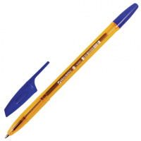 Ручка шариковая BRAUBERG 'X-333' AMBER, СИНЯЯ, корпус тонированный оранжевый, узел 0,7 мм, линия пис