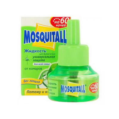 фото: Жидкость для защиты от комаров Mosquitall для электрофумигатора на 60 ночей, защита для взрослых