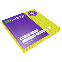 Блок для записей с клейким краем Berlingo Ultra Sticky зеленый, в клетку, неон, 80 листов