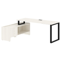 Стол с тумбой EQCT 19614 Ясень Траун/Черный 1960х1400х750 EDIS