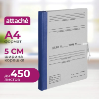Папка архивная Attache на завязках с гребешками 50мм синий цв