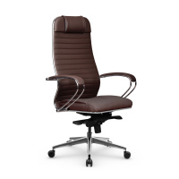 Кресло руководителя Метта Samurai KL-1.041 MPES, ткань-сетка/экокожа, темно-коричневая, крестовина х