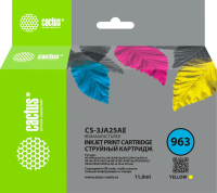 Картридж струйный Cactus CS-3JA25AE 963 желт.пигм. (11мл) для HP OfficeJet 9010/9012/9013/9014/9015/