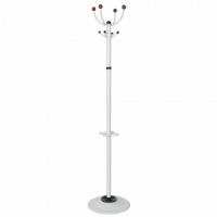 Вешалка-стойка 'Квартет-З', 1,79 м, основание 40 см, 4 крючка + место для зонтов, металл, белая