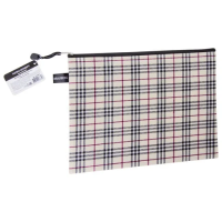 Пластиковая папка на молнии Brauberg Checked ткань в клетку, А4, 223892