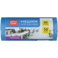 Мешки для мусора Officeclean Прочные 30л, 10мкм, прочные, 30шт/рул