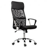 Кресло офисное Brabix Flash MG-302 ткань, черная, крестовина хром
