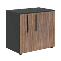 Тумба под фригобар VRGR 8655 Американский орех/Яшма черный 860х550х800 VELION VENEER