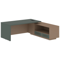 Стол руководителя с тумбой VCT 2119(R) Нефрит/Кобра 2100х1900х750 VELION