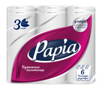 Бумажные полотенца Papia трехслойные 6 рулонов