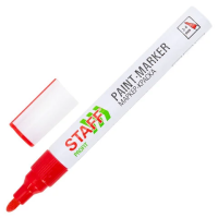 Маркер-краска лаковый (paint marker) 2-4 мм, КРАСНЫЙ, НИТРО-ОСНОВА, STAFF PROFIT, для любых поверхно