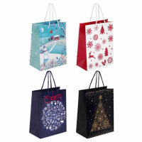 Пакет подарочный НАБОР 4 штуки, новогодний, 18х10х23 см, 'Collection Medium', ЗОЛОТАЯ СКАЗКА, 591952