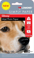 Фотобумага для струйных принтеров Lomond Simply 10х15см, 50 листов, 180 г/м2, глянцевая, белая CIE14
