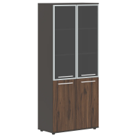 Шкаф высокий широкий EHCS 85.7 Дуб Денвер тёмный/Белый/Мокко 852х430х1967 EDIS