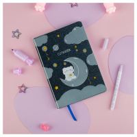 Записная книжка А5 80л., ЛАЙТ, кожзам, MESHU 'Cutestar', съемная пластиковая обложка с дизайном, пан