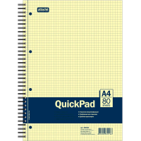 Бизнес тетрадь Quickpad Yellow Pad, A4, 80 листов, в клетку, на спирали, ламинированый картон