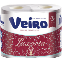 Бумага туалетная Veiro 'Luxoria' 3-слойная, 4шт., тиснение, белая