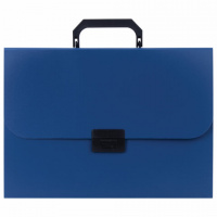 Портфель пластиковый Staff синий, А4, 7 отделений