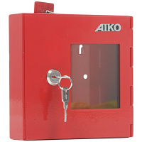Ключница пожарная Aiko Key-1 Fire на 1 ключ, 175*162*40мм, ключевой замок, металл, красный, со стекл