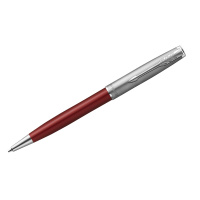 Ручка шариковая Parker 'Sonnet Sand Blasted Metal&Red Lacquer' черная, 1,0мм, поворот., подар. уп.