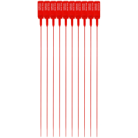 Пломба Альфа-МД пластиковая номерная, красная, 350мм, 30 шт