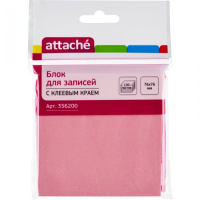 Блок для записей с клейким краем Attache розовый, 76х76мм, 100 листов