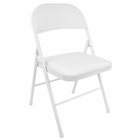 Стул складной BRABIX 'Golf Plus CF-003 КОМФОРТ', белый каркас, кожзам белый, В КОРОБЕ, 533028