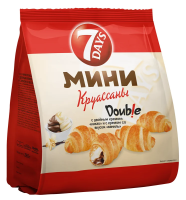 Мини-круассаны 7 Days Double c двойным кремом какао и ваниль, 265г