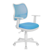 Кресло офисное Бюрократ CH-W797 ткань, голубая, крестовина пластик, белая